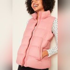 Women's Size Medium Pink Old Navy Puffer Zip Vest